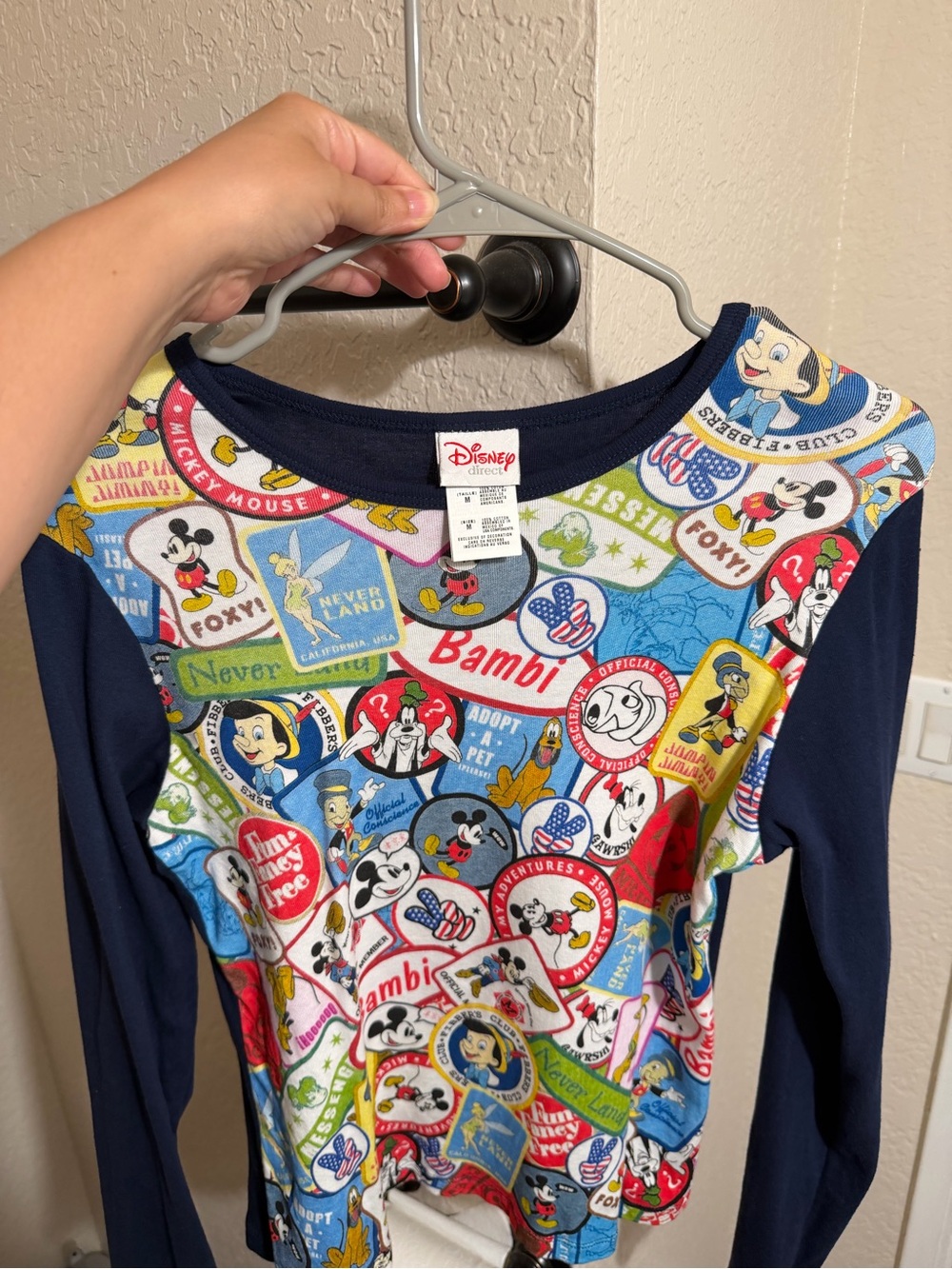 Vintage Disney all over patches long sleeve shirt.